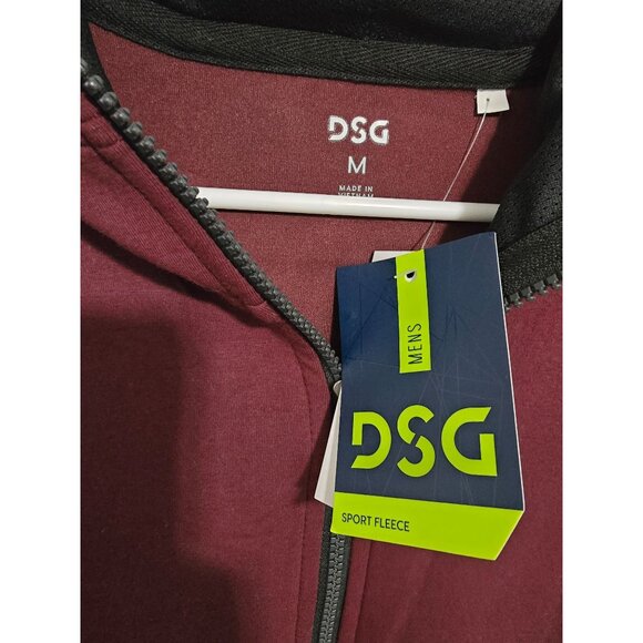 DSG Men's Sport Fleece Full Zip Hoodie In Team Burgundy‎ Size Medium - Picture 7 of 9